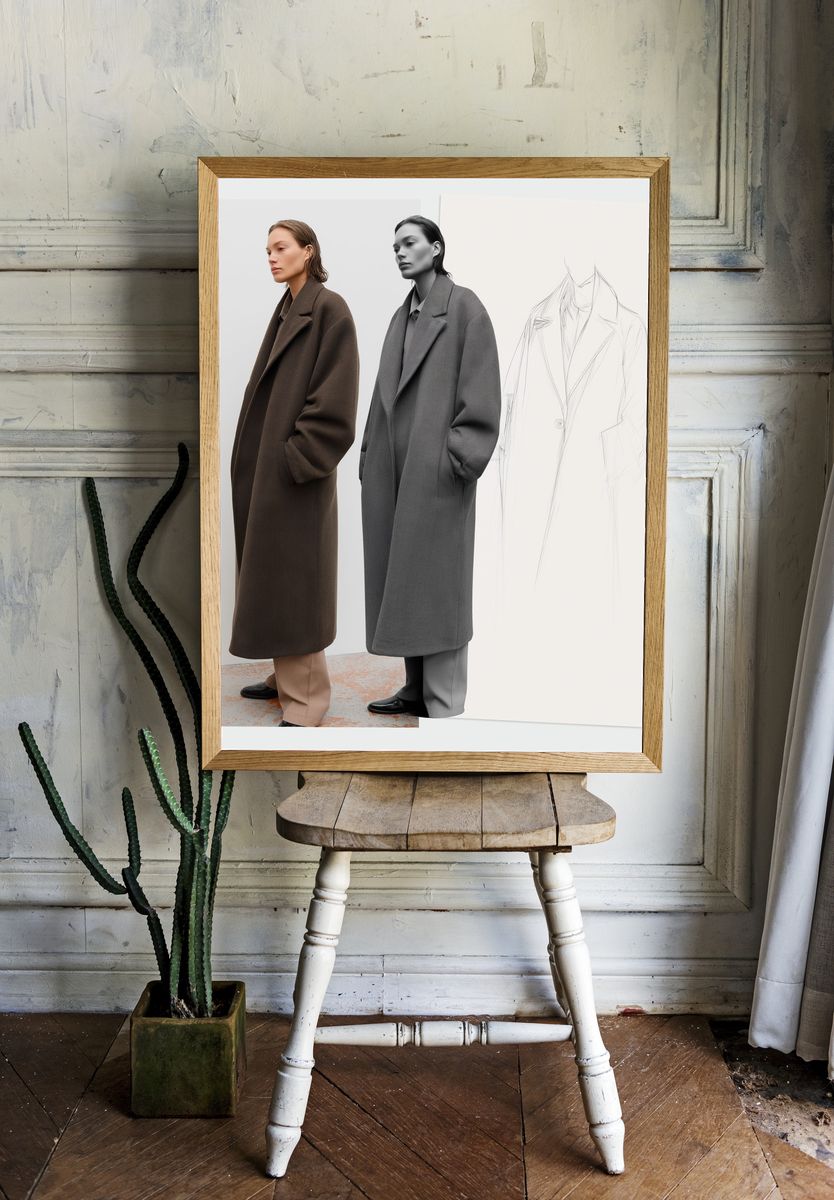 Minimalist Fashion Coat Study Poster. room preview