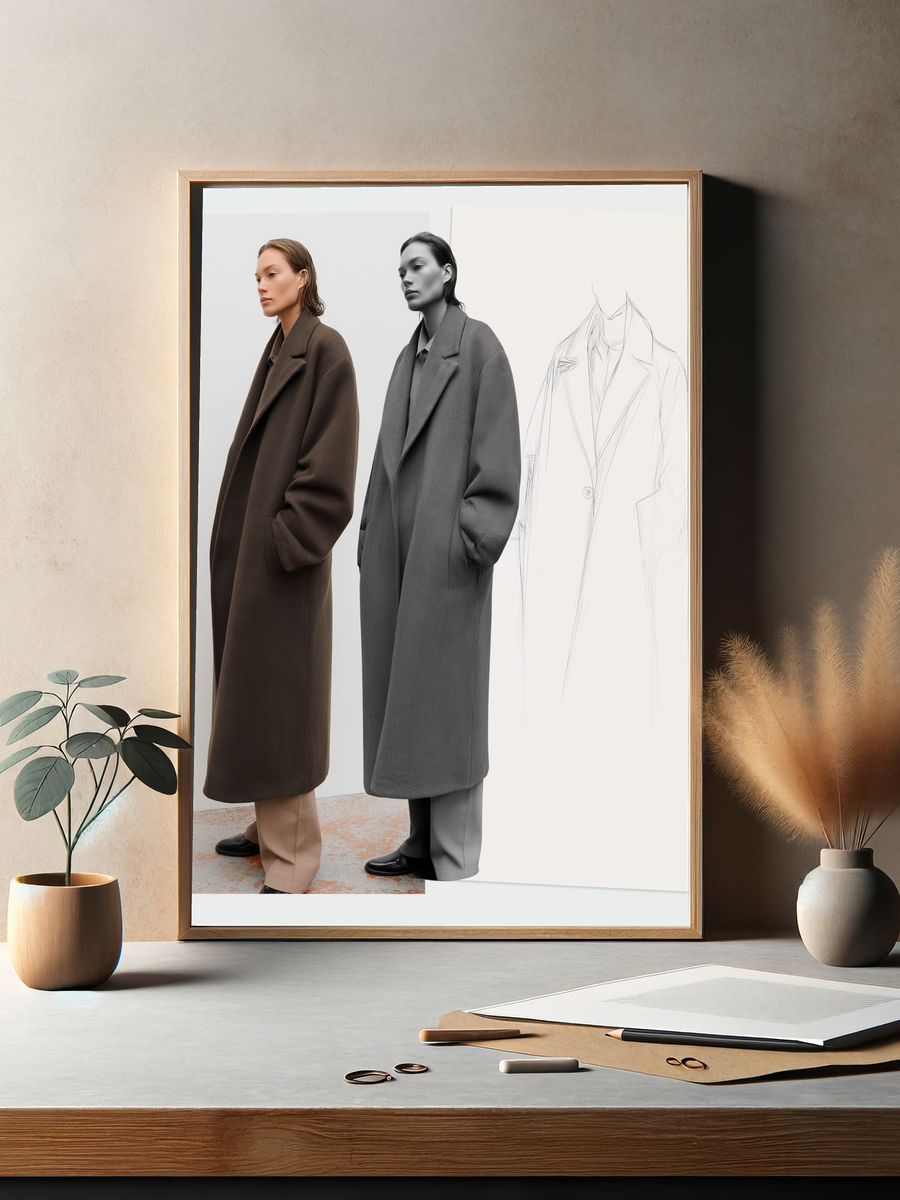 Minimalist Fashion Coat Study Poster. — room view 2