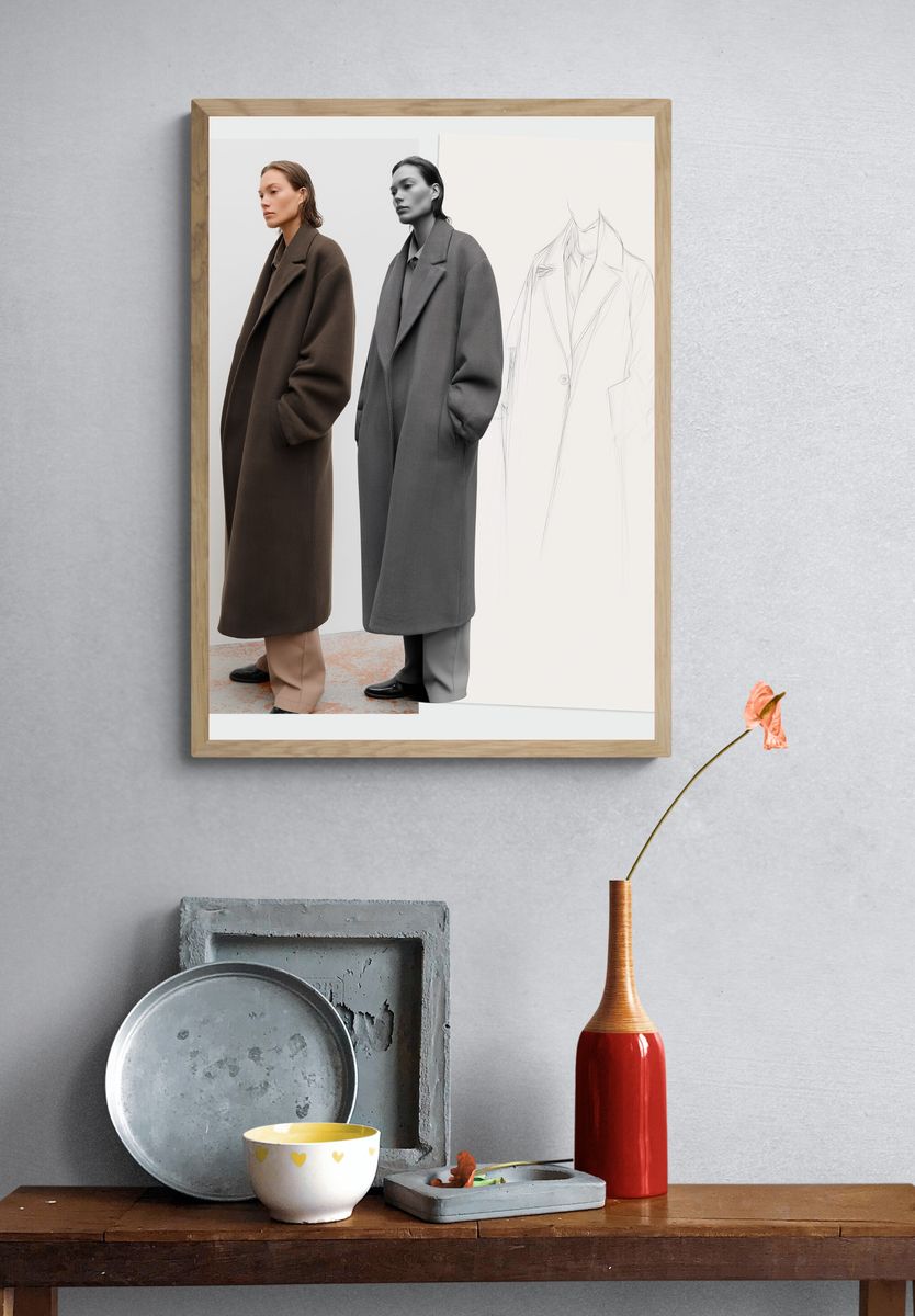 Minimalist Fashion Coat Study Poster. — room view 3