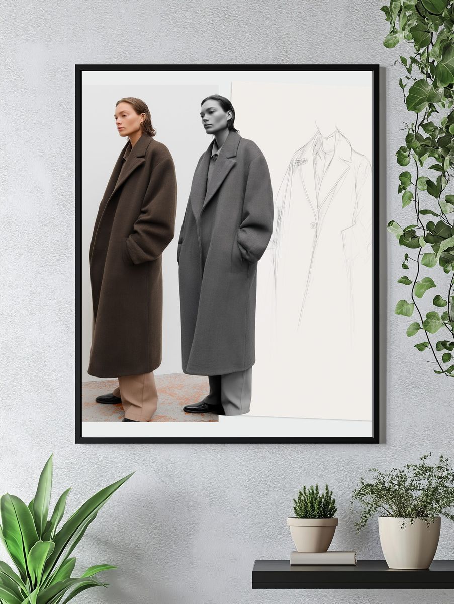 Minimalist Fashion Coat Study Poster. — room view 4