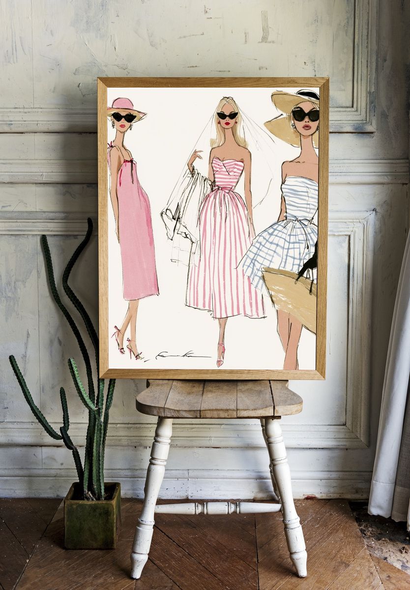Fashion Sketch Women Print. — room view 1