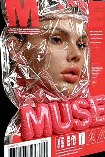 Glossy Red Fashion Portrait Poster. poster — fashion art