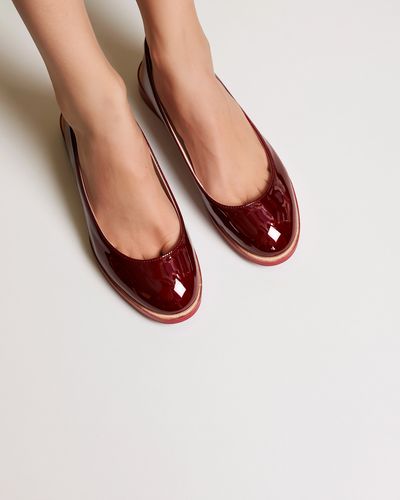 Burgundy Patent Flats Photography Poster.