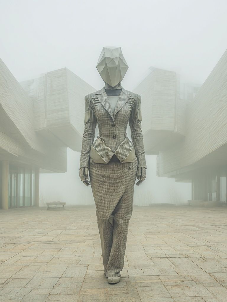 Futurist Fashion Figure Poster. poster detail
