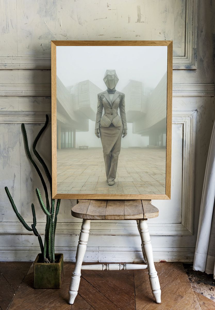 Futurist Fashion Figure Poster. room preview