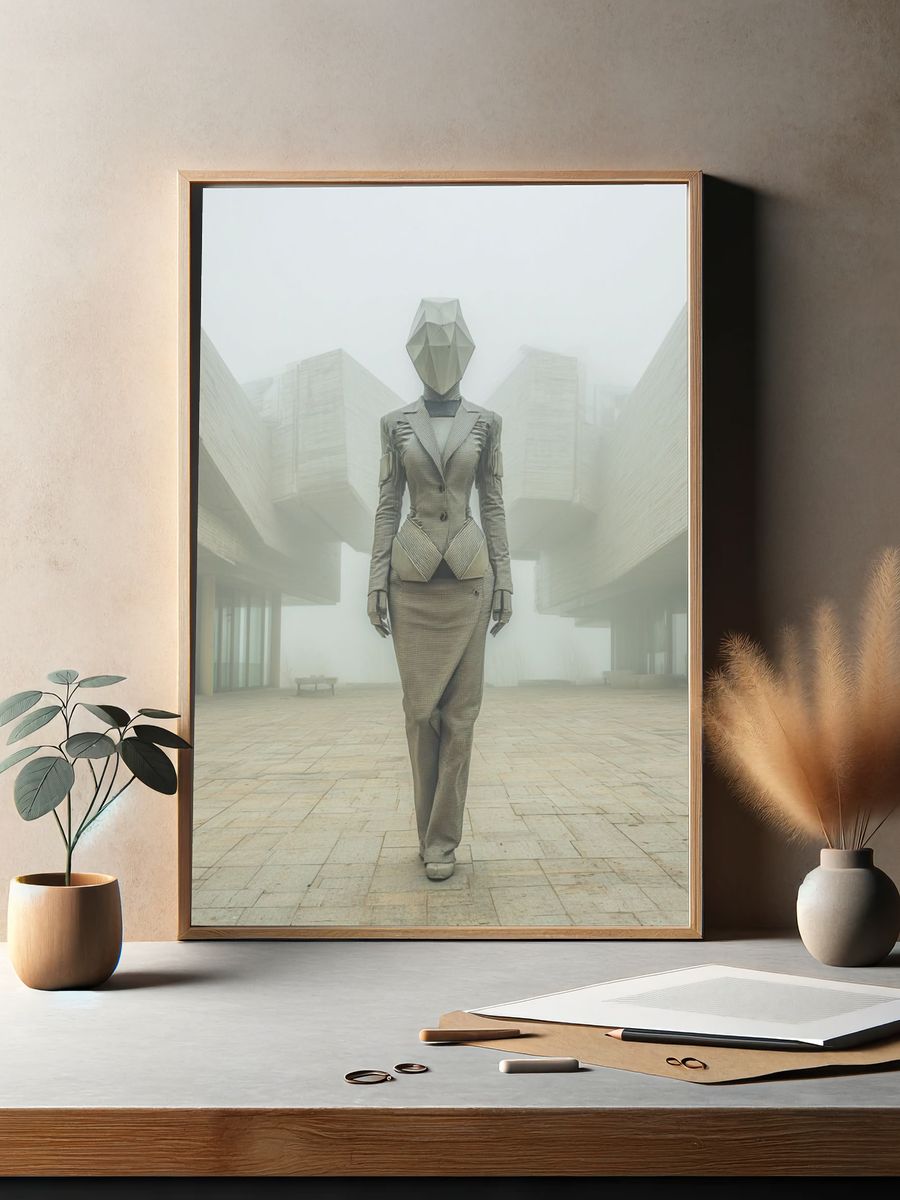 Futurist Fashion Figure Poster. — room view 2