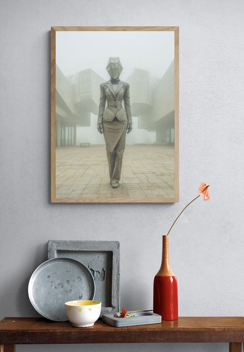 Futurist Fashion Figure Poster. — room view 3