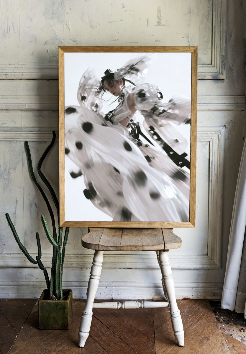 Flowing Fashion Portrait Poster. — room view 1