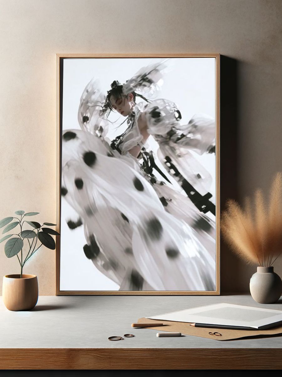 Flowing Fashion Portrait Poster. — room view 2