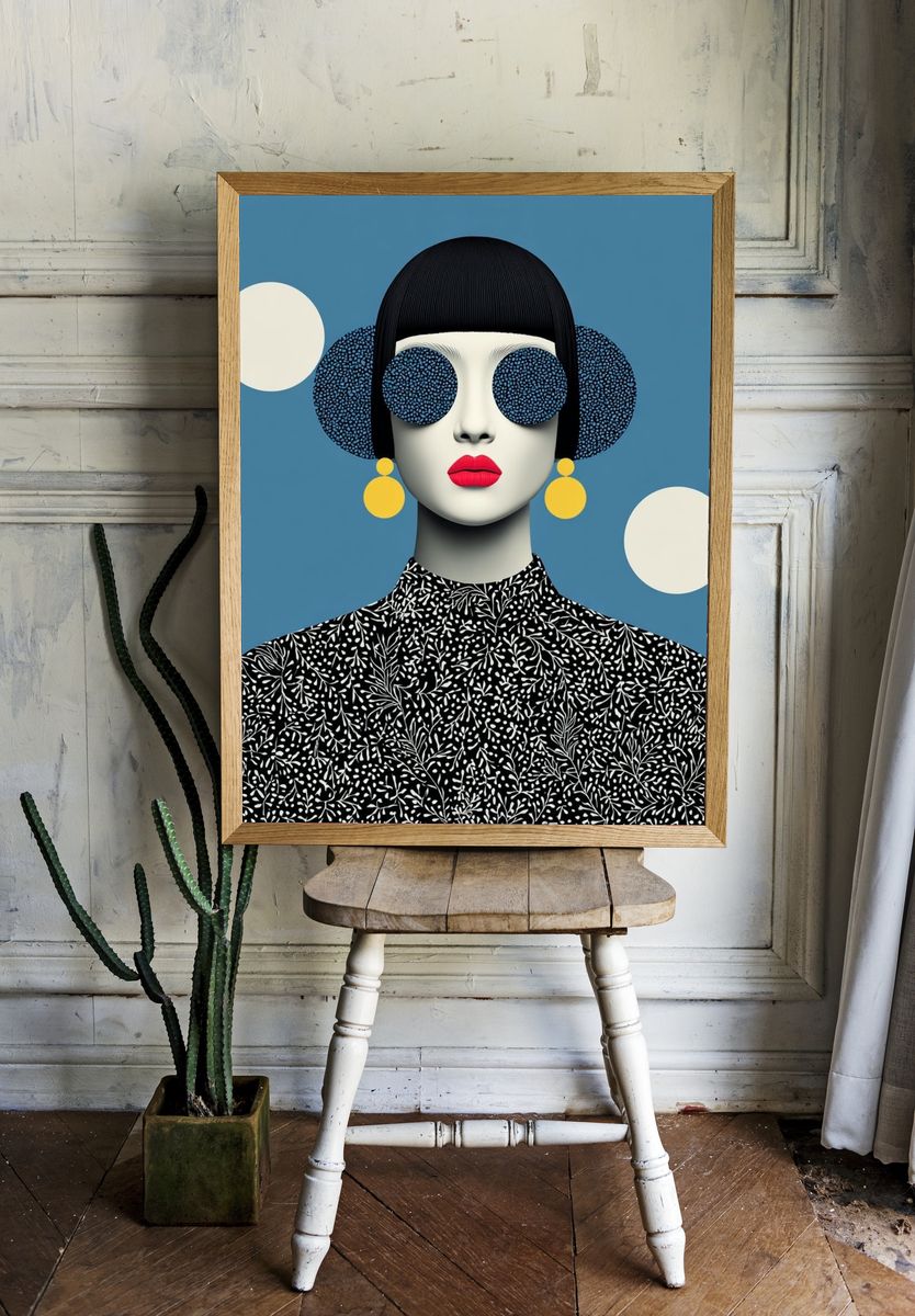 Stylized Fashion Portrait Poster. room preview