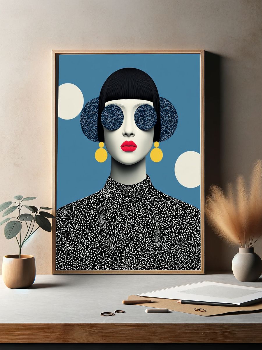 Stylized Fashion Portrait Poster. — room view 2