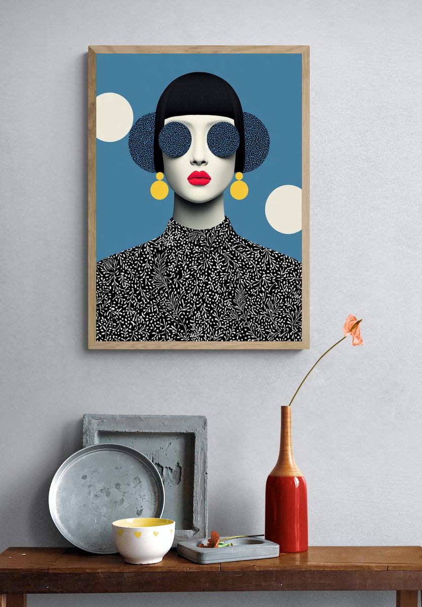 Stylized Fashion Portrait Poster. — room view 3