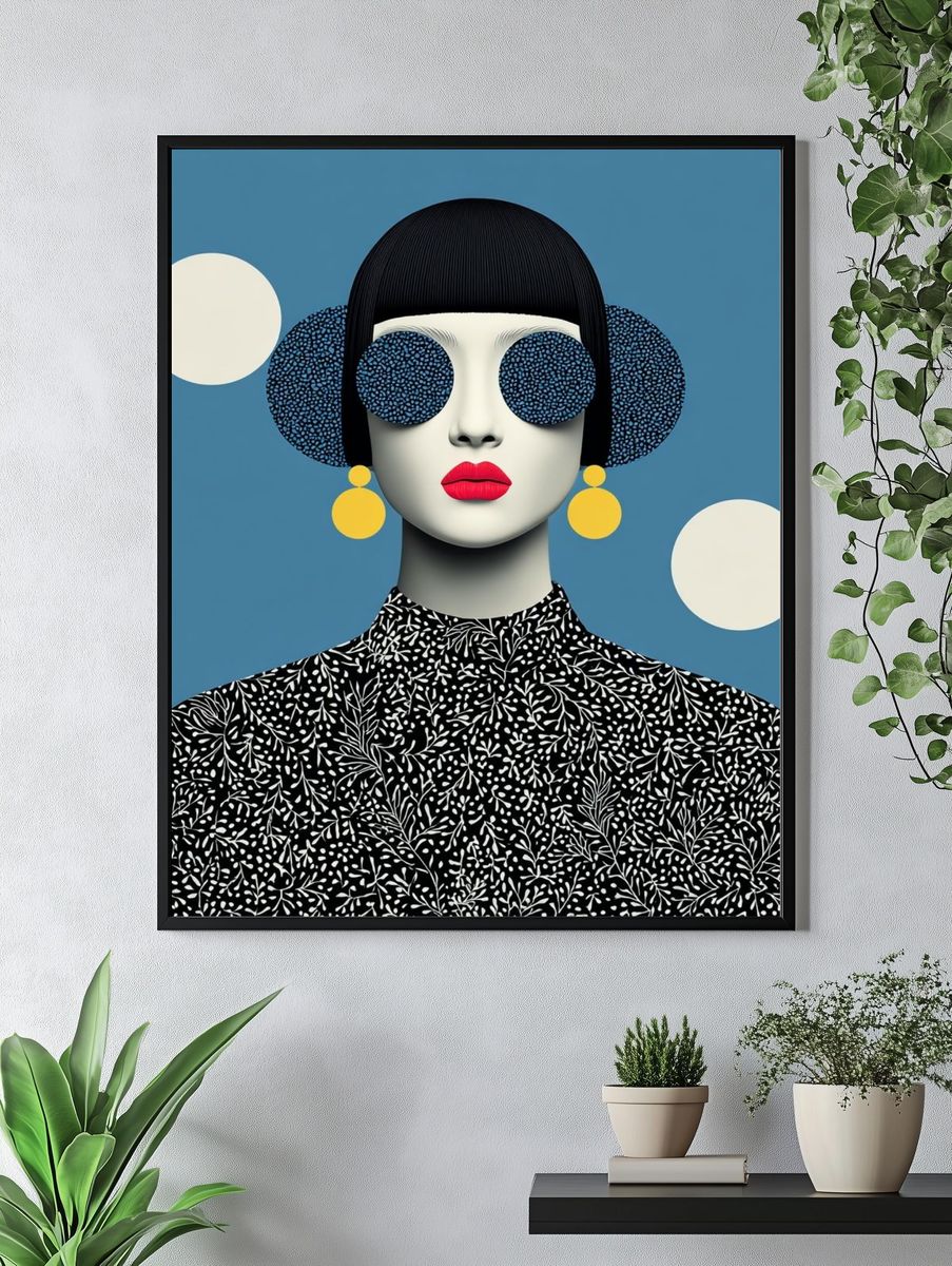 Stylized Fashion Portrait Poster. — room view 4