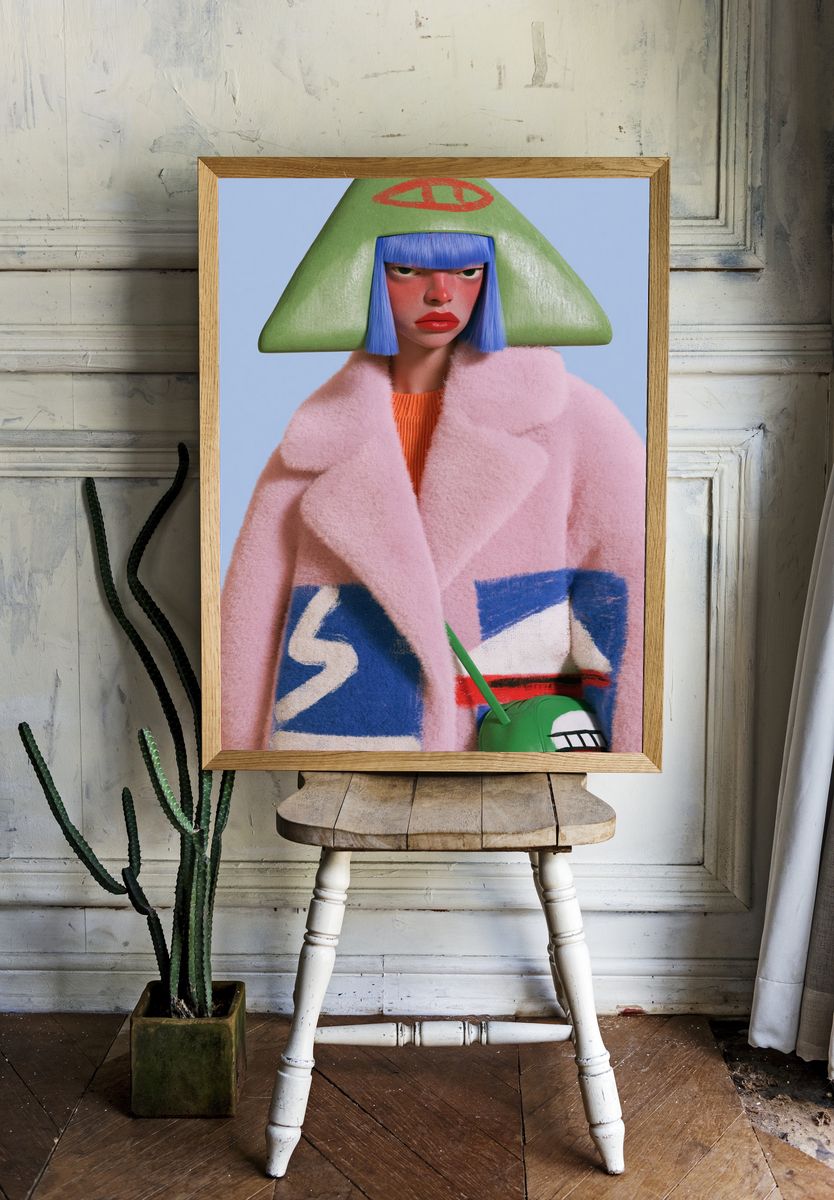 Avant-Garde Fashion Portrait Poster. room preview
