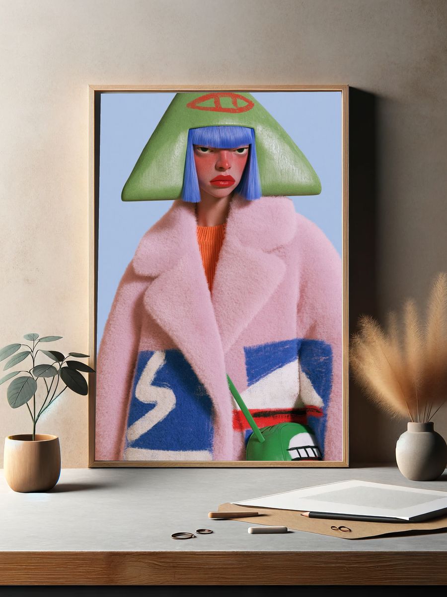 Avant-Garde Fashion Portrait Poster. — room view 2