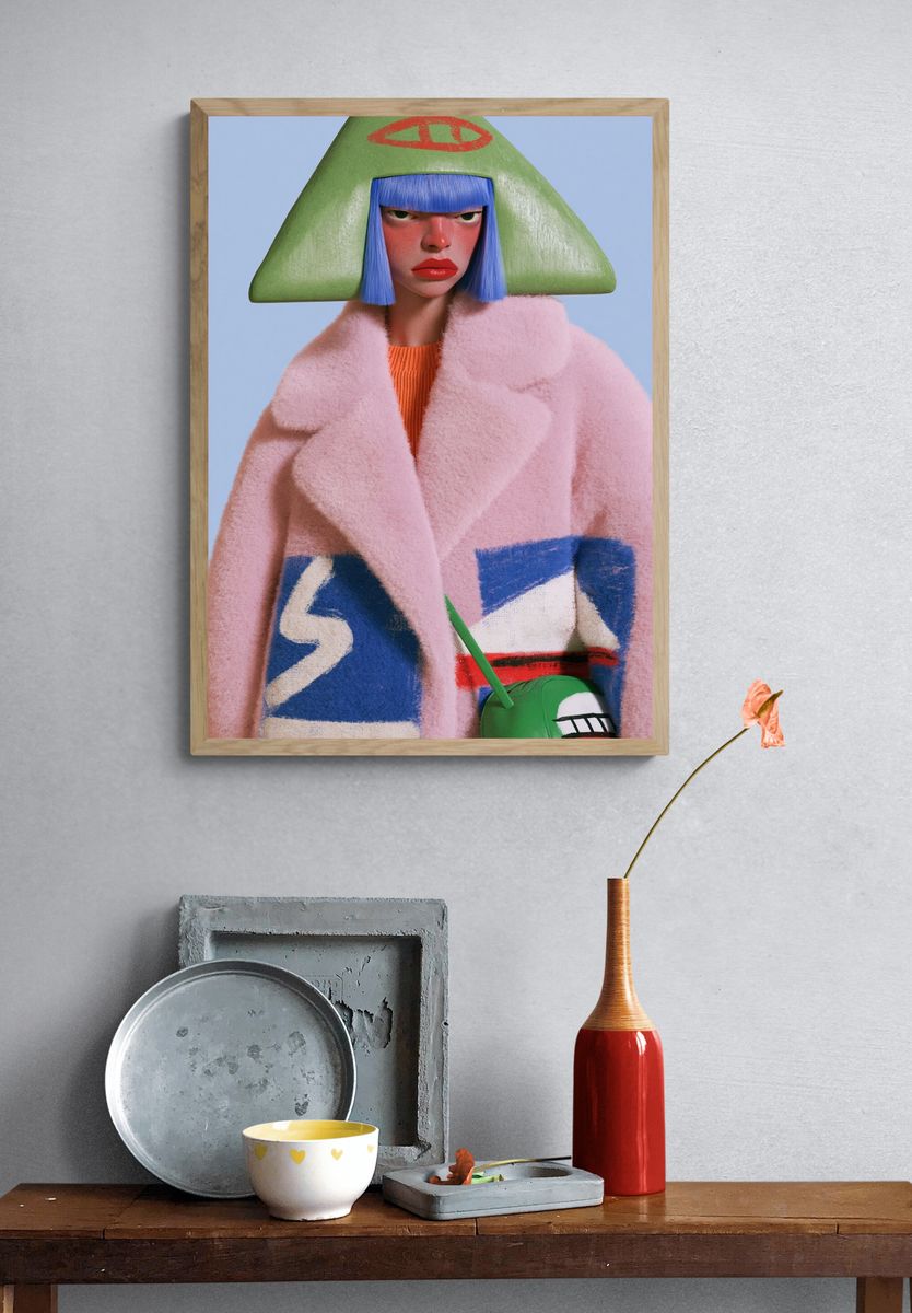 Avant-Garde Fashion Portrait Poster. — room view 3