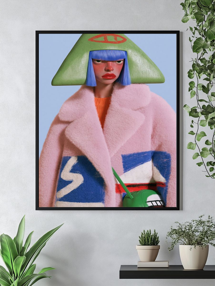 Avant-Garde Fashion Portrait Poster. — room view 4