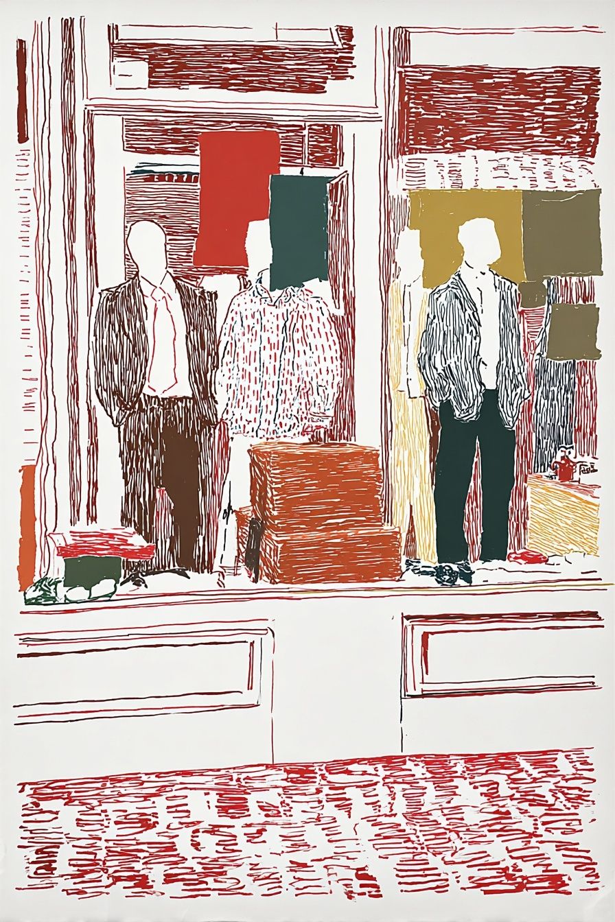 Fashion Window Display Illustration Poster. poster detail