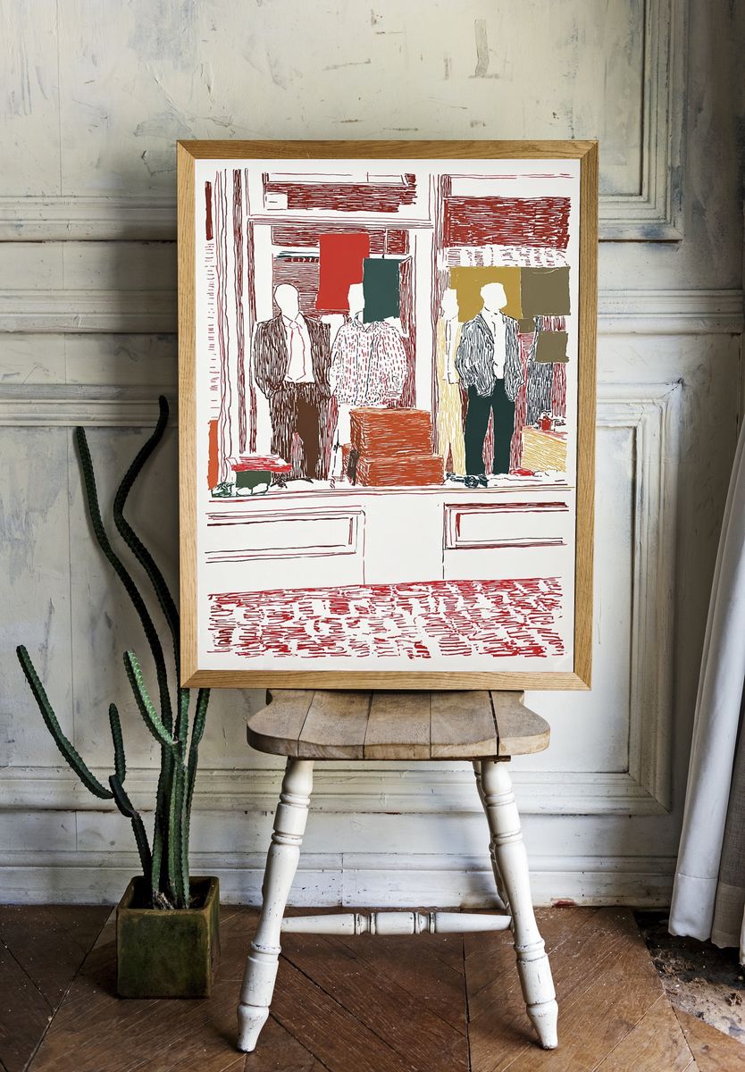 Fashion Window Display Illustration Poster. — room view 1