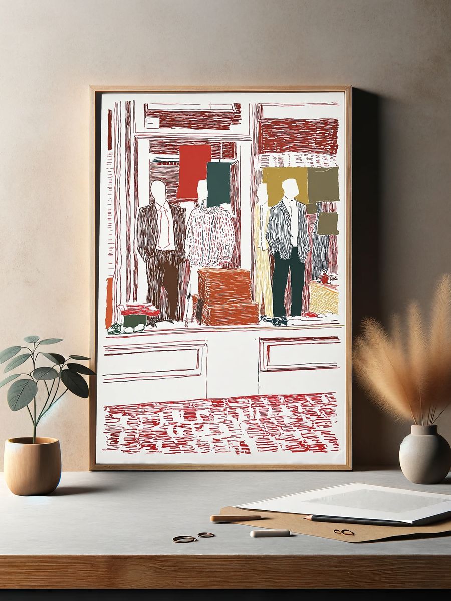 Fashion Window Display Illustration Poster. — room view 2