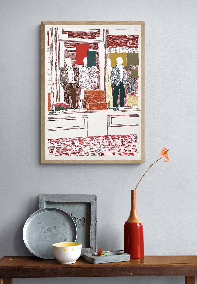 Fashion Window Display Illustration Poster. — room view 3