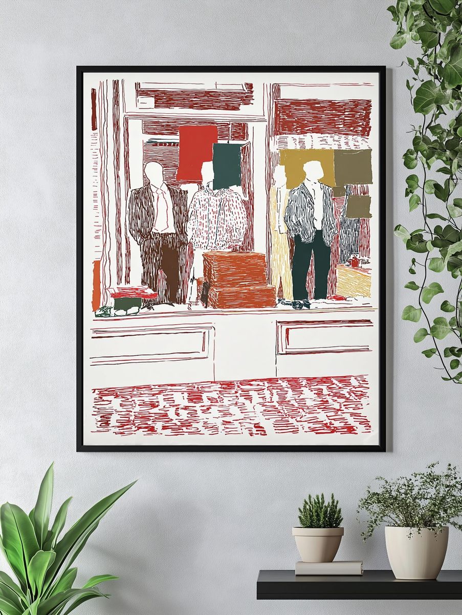Fashion Window Display Illustration Poster. — room view 4