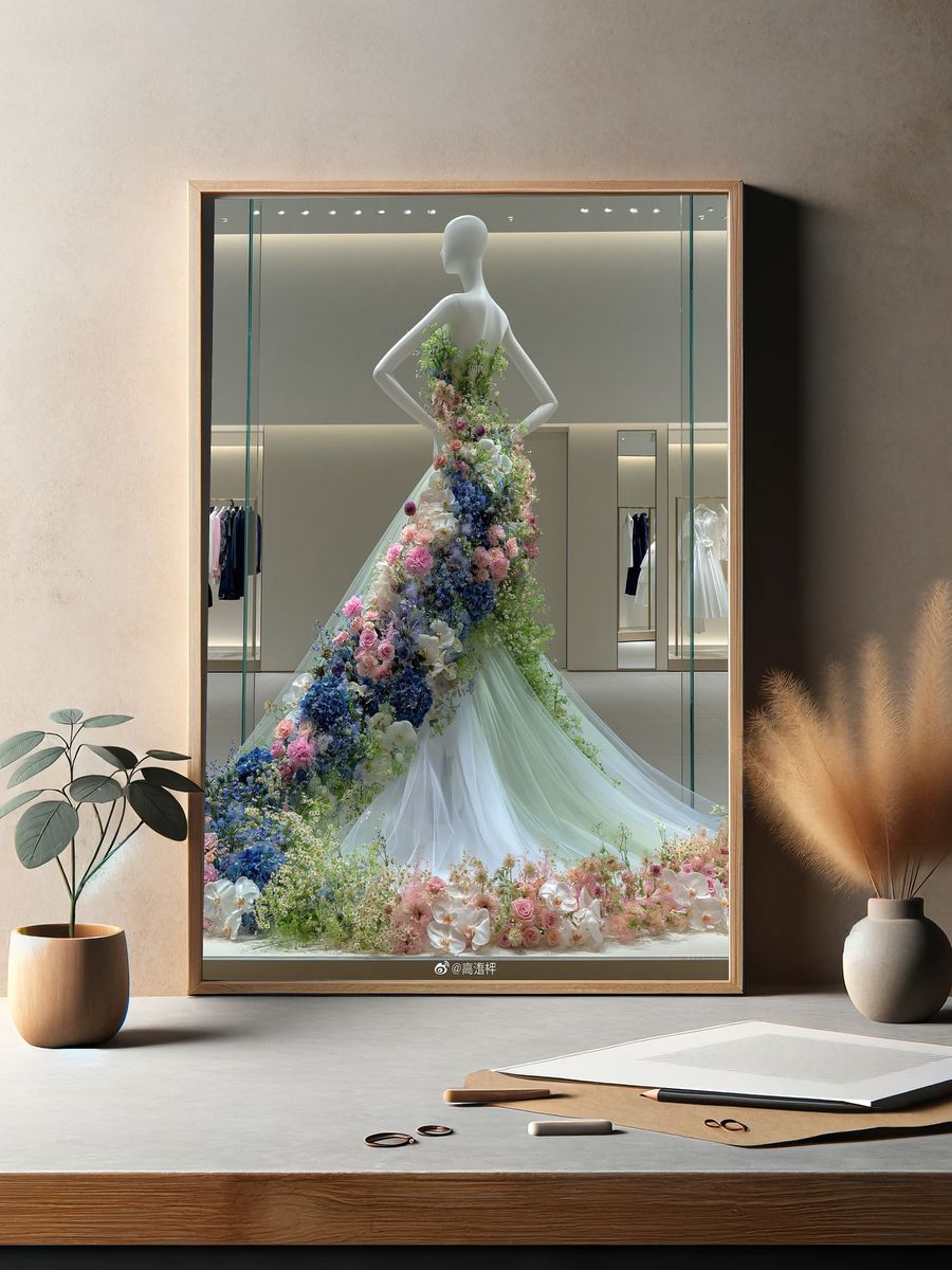 Floral Couture Mannequin Poster. — room view 2
