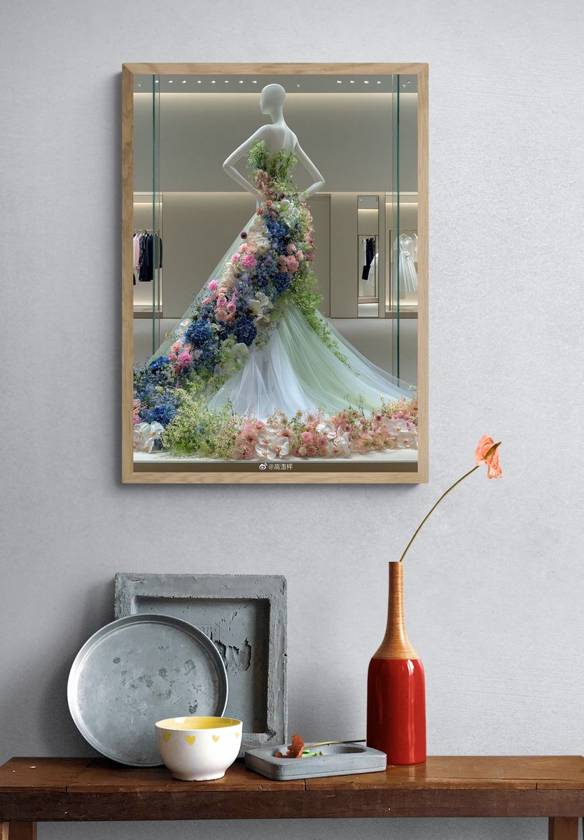 Floral Couture Mannequin Poster. — room view 3