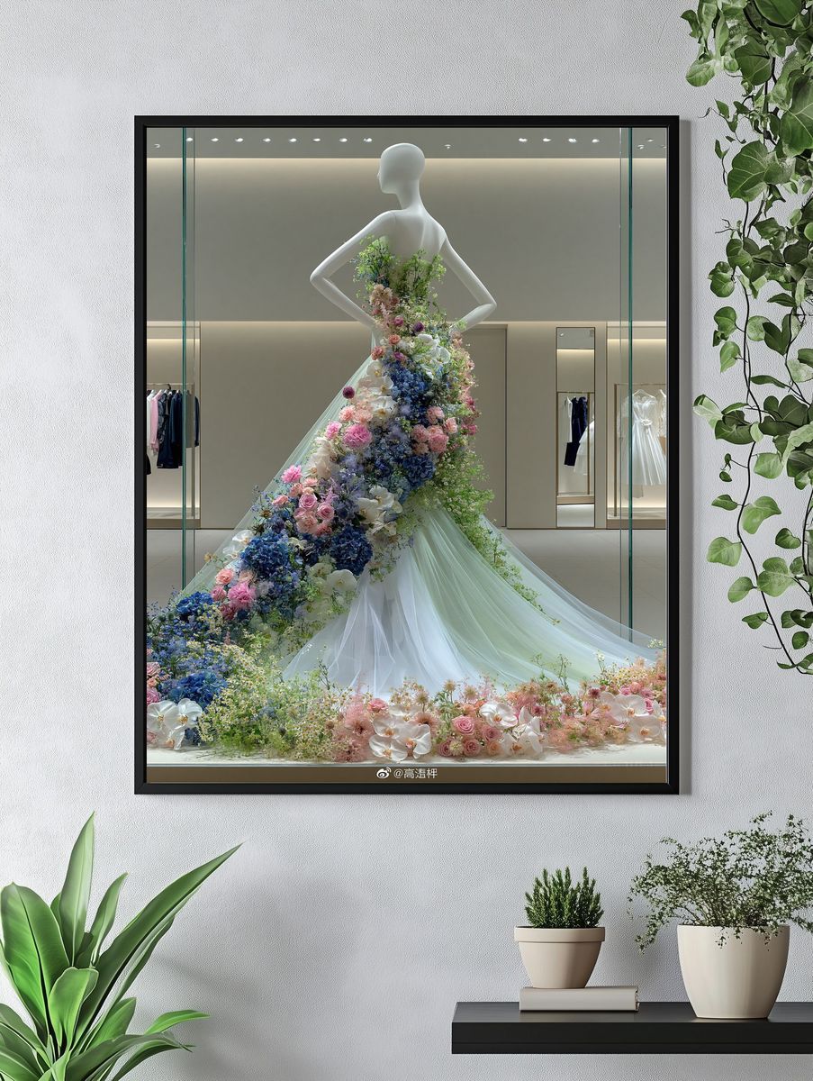 Floral Couture Mannequin Poster. — room view 4