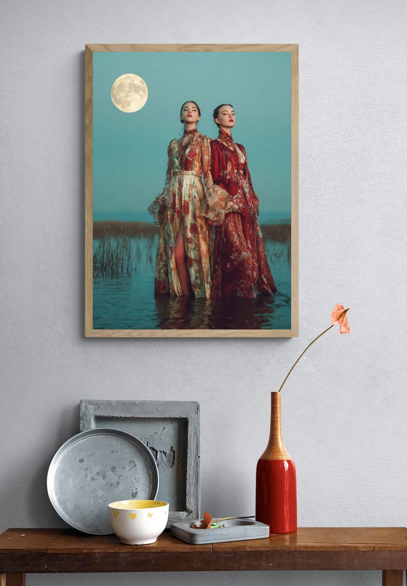 Moonlit Fashion Portrait Print. — room view 3