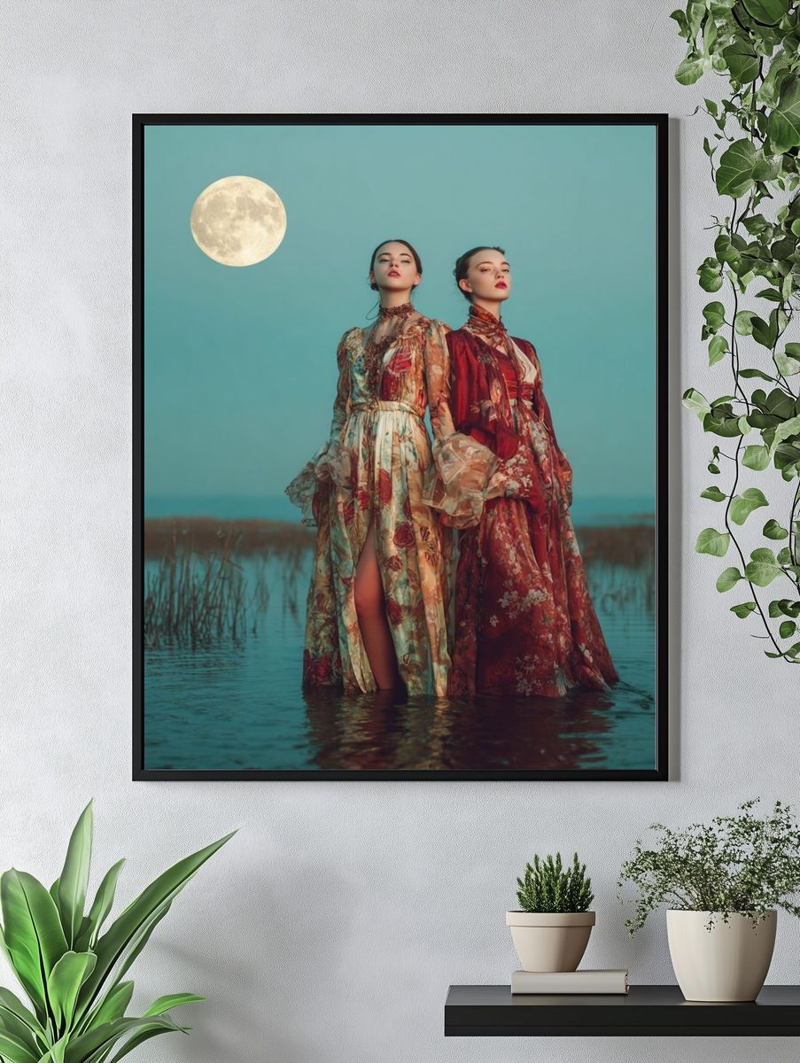 Moonlit Fashion Portrait Print. — room view 4