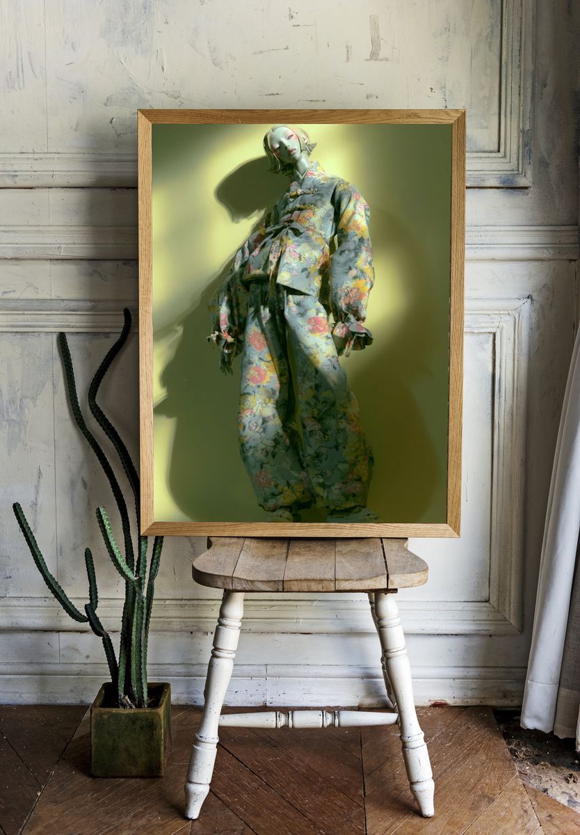 Floral Fashion Figure Poster. — room view 1