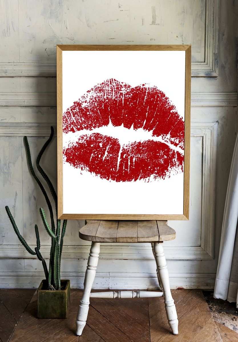 Red Lip Print Poster. — room view 1