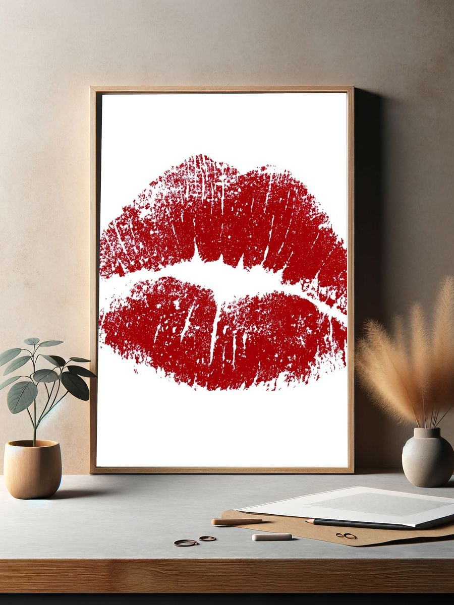 Red Lip Print Poster. — room view 2