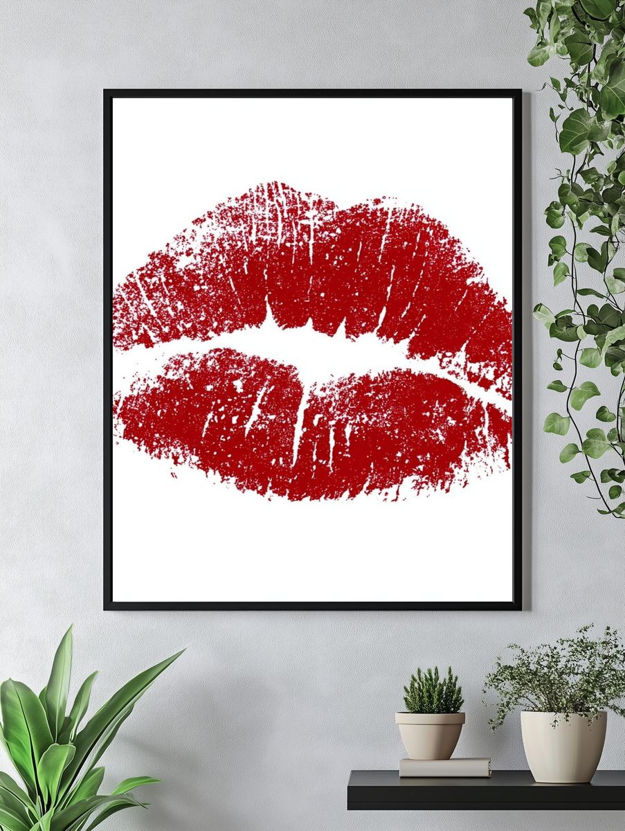 Red Lip Print Poster. — room view 4