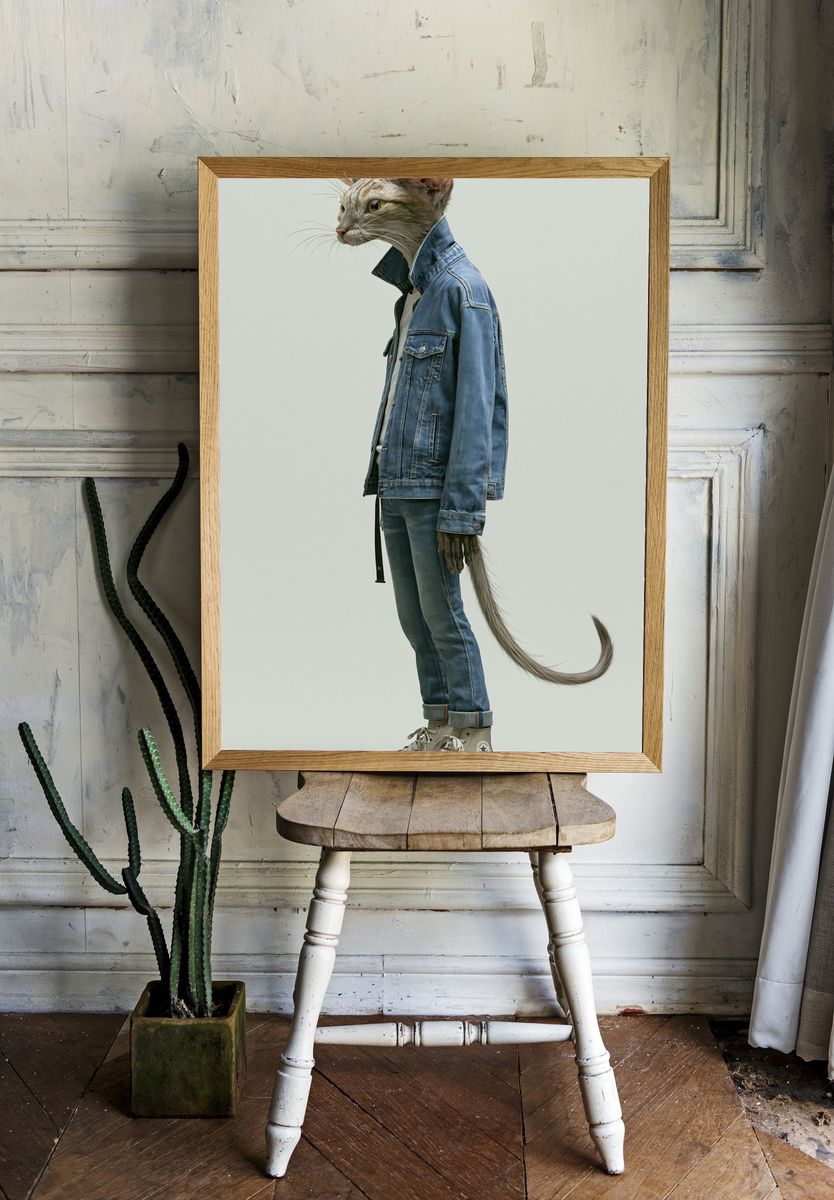 Fashion Cat Portrait Poster. room preview