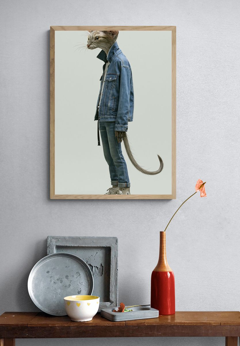 Fashion Cat Portrait Poster. — room view 3