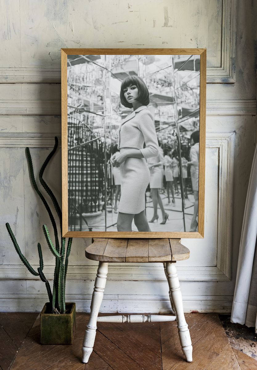 Mirror Maze Fashion Portrait Print. room preview