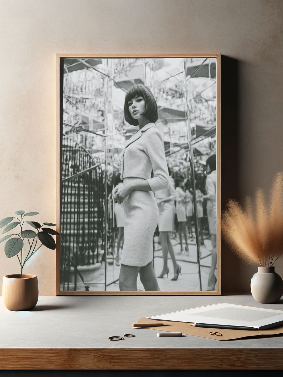 Mirror Maze Fashion Portrait Print. — room view 2