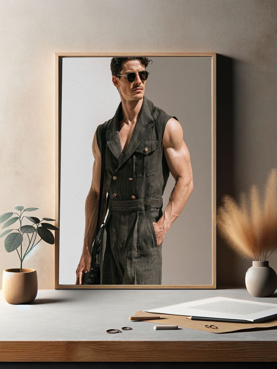 Modern Menswear Portrait Poster. — room view 2