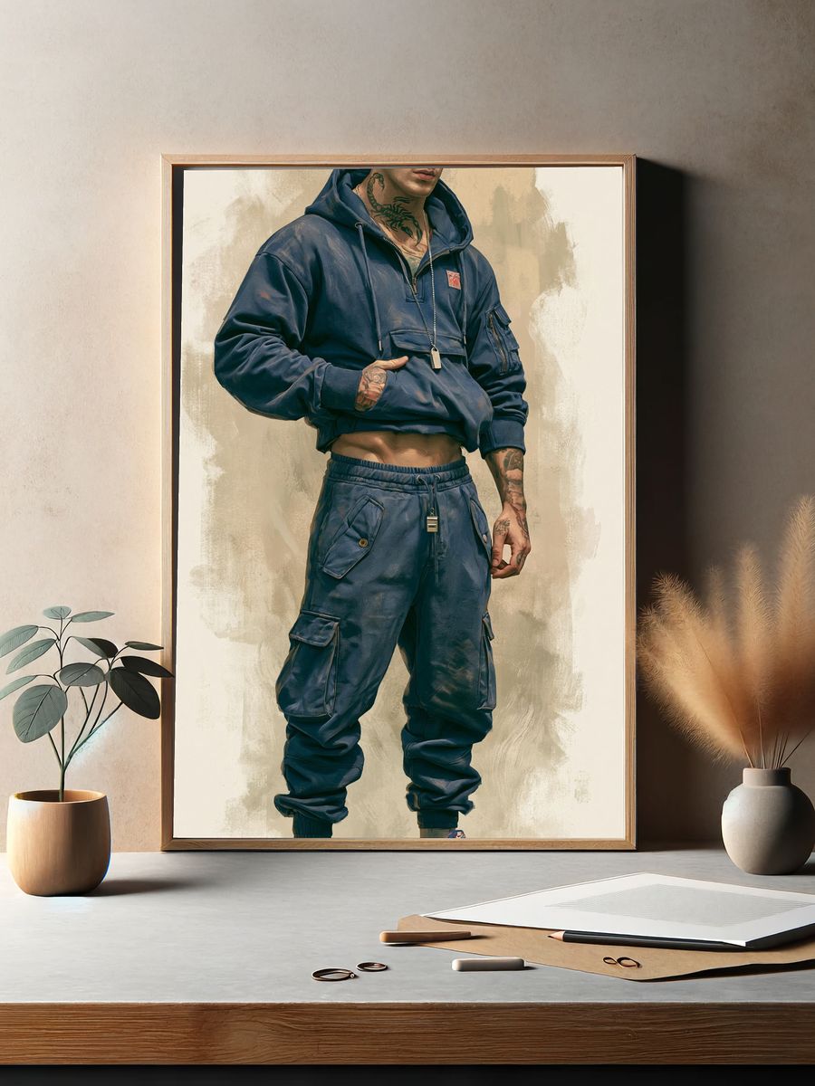 Tattooed Streetwear Portrait Poster. — room view 2