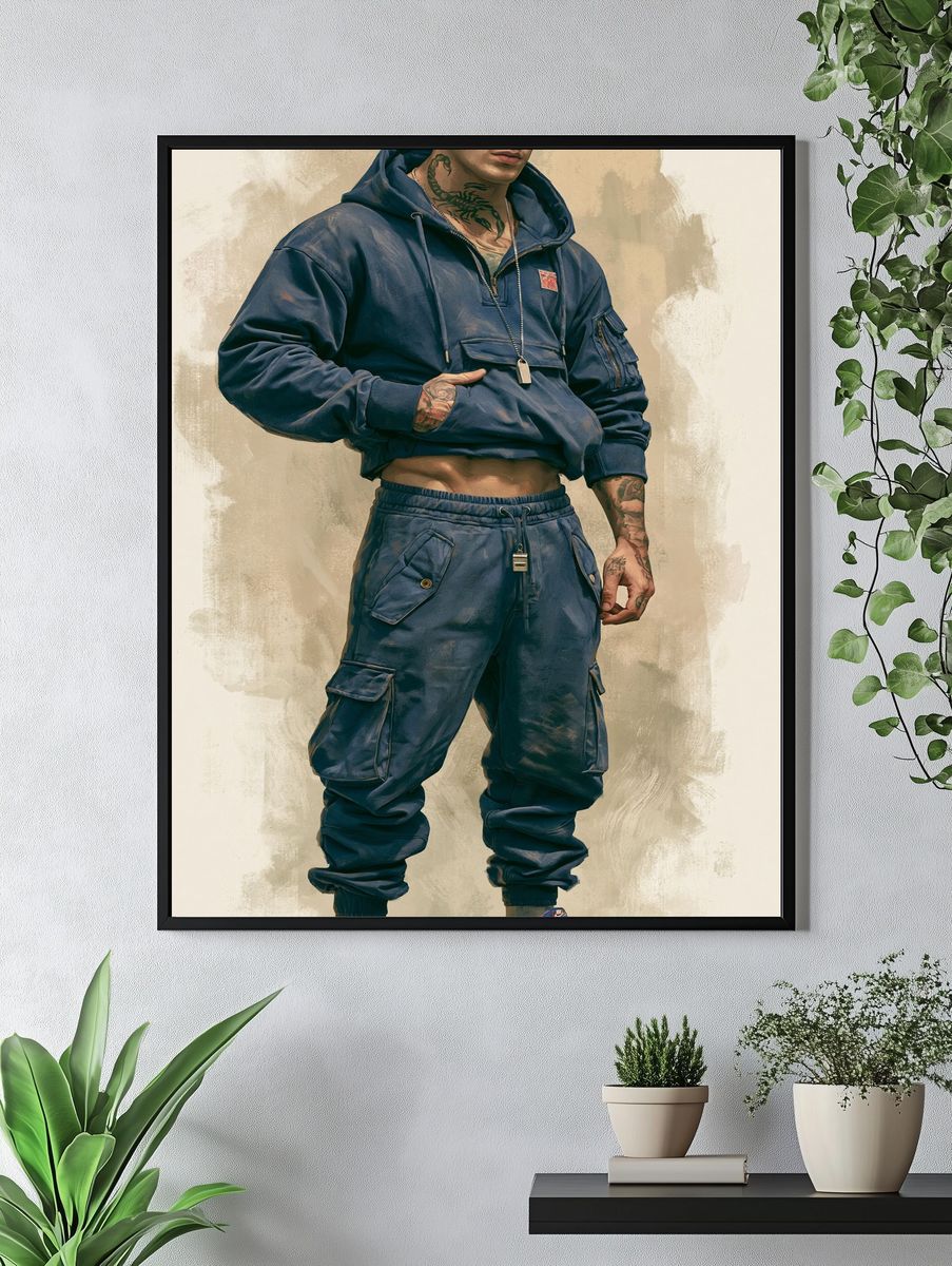 Tattooed Streetwear Portrait Poster. — room view 4