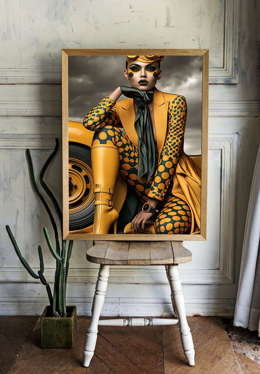 Avant-Garde Fashion Portrait Poster. room preview