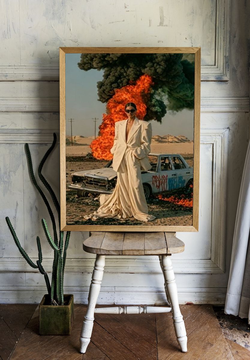 Desert Fire Fashion Poster. room preview