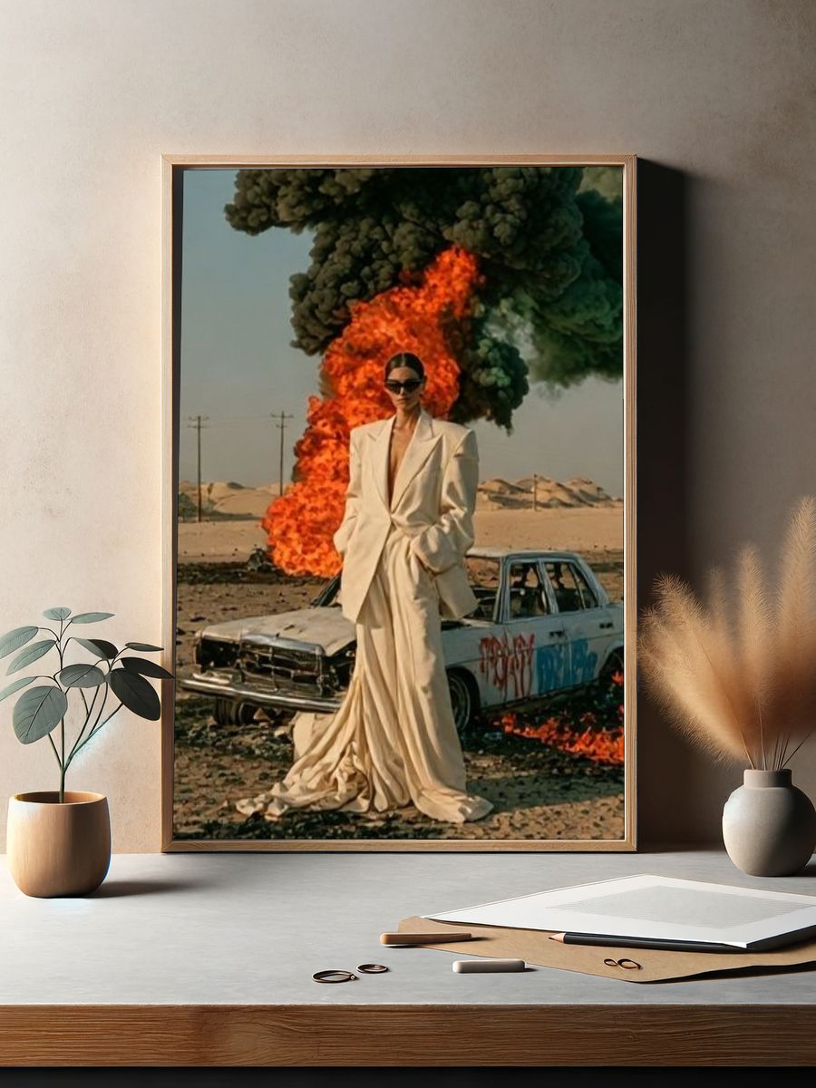 Desert Fire Fashion Poster. — room view 2