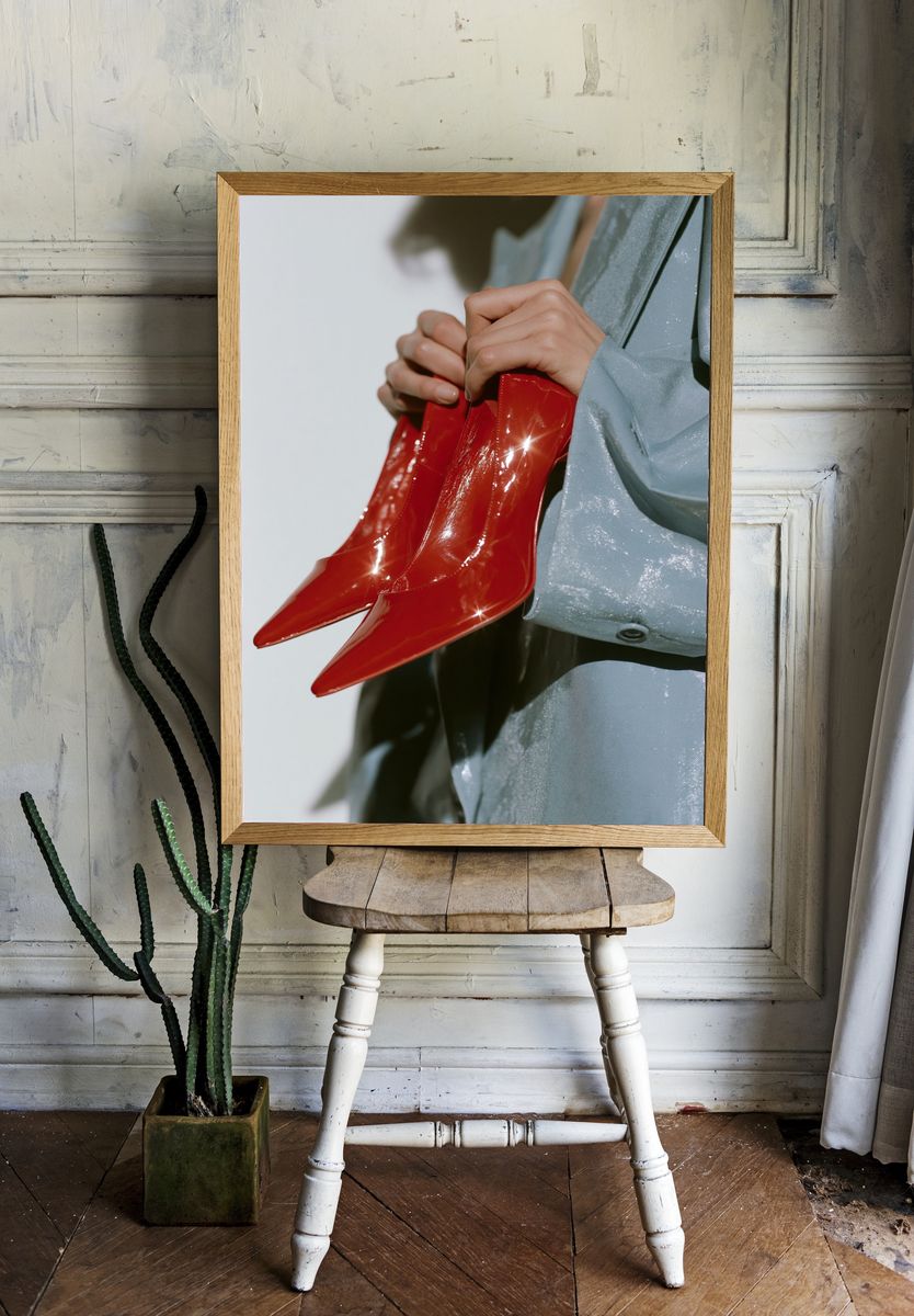 Red Patent Boots Fashion Poster. — room view 1