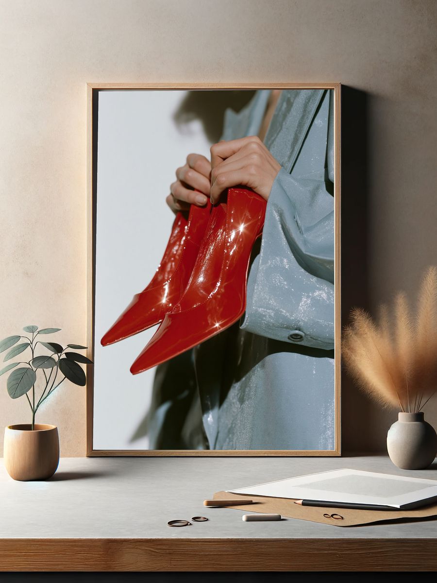 Red Patent Boots Fashion Poster. — room view 2