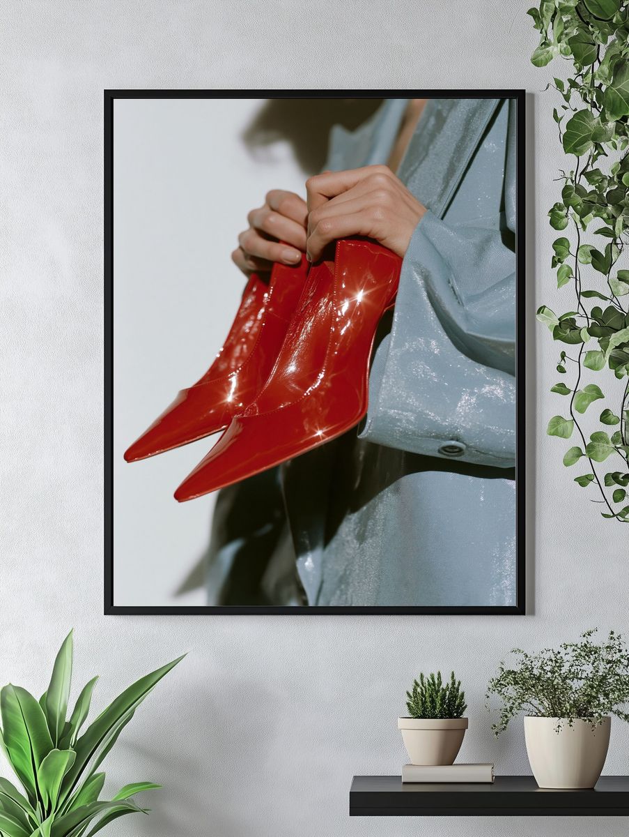 Red Patent Boots Fashion Poster. — room view 4