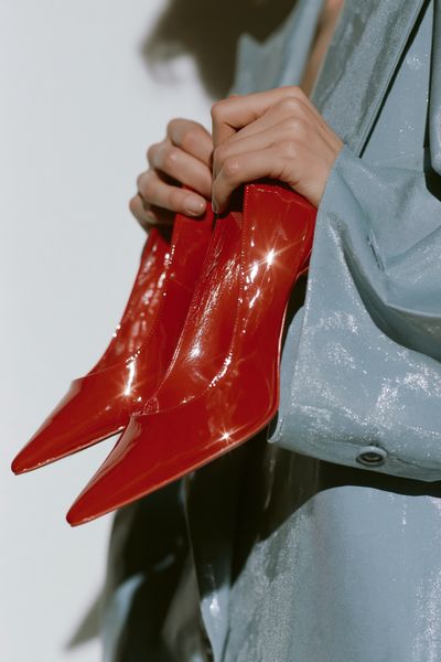 Red Patent Boots Fashion Poster.