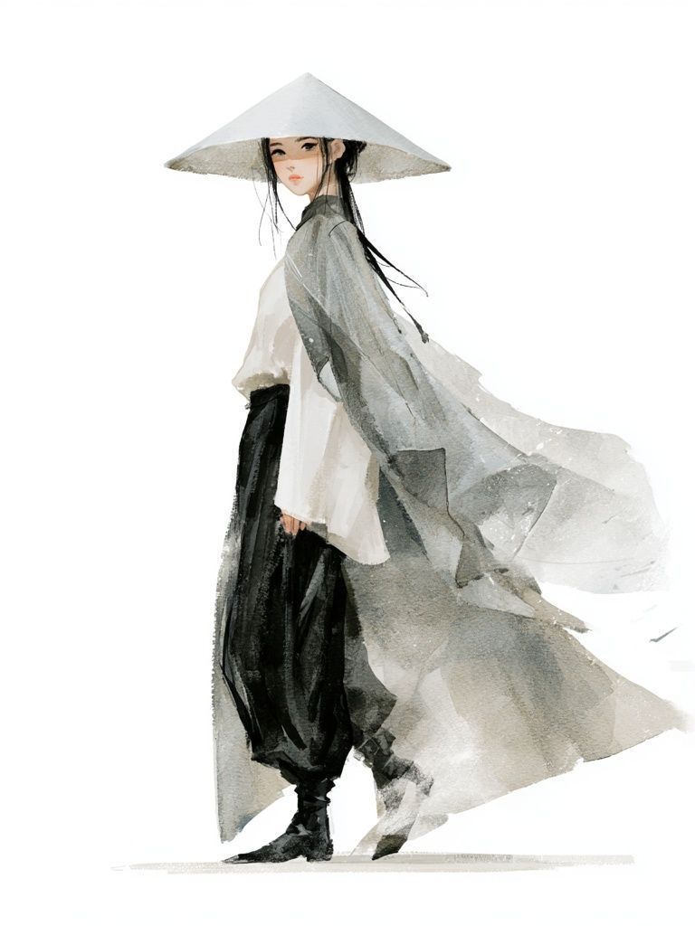 Asian Fashion Watercolor Poster. poster — fashion art